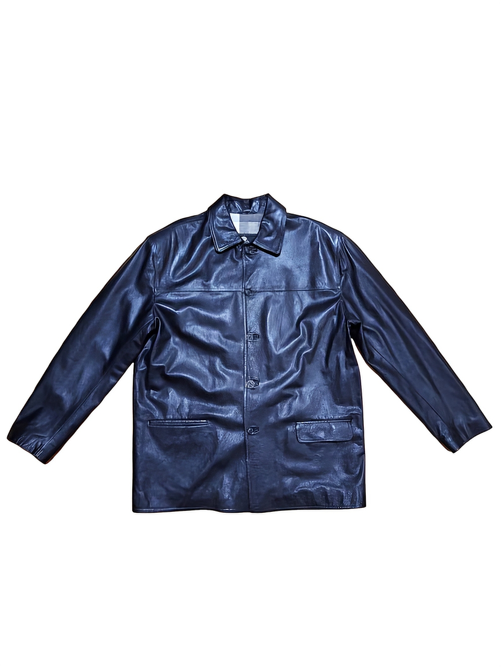 Large Black Vintage Leather Jacket